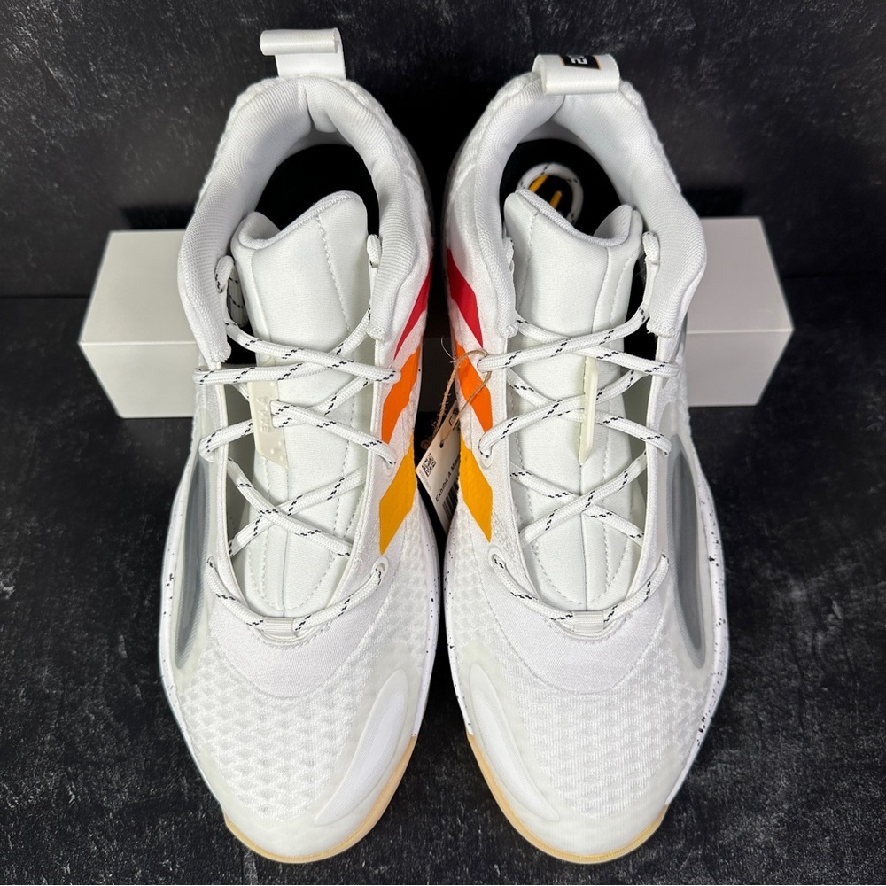 ADIDAS EXHIBIT A MIAMI HEAT MENS BASKETBALL SHOES SIZE 10 SPECKLED WHITE NEW - Picture 3 of 10